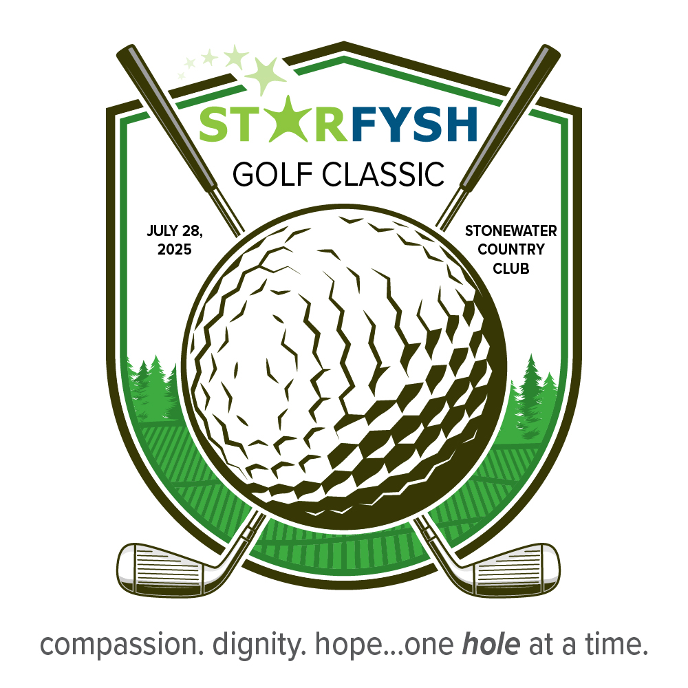 2025 Starfysh Golf Classic Logo – Charity Golf Event at Stonewater Country Club